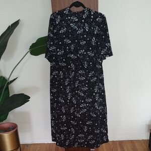 Fashion Union Black and White Bishop Sleeve Dress
